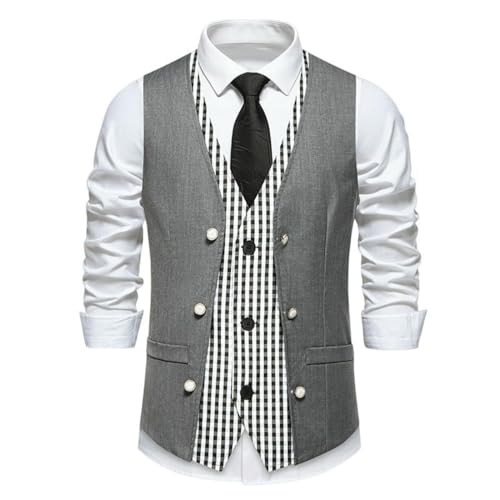 Chaleco casual con cuello en V para hombre soluciona el look de capas