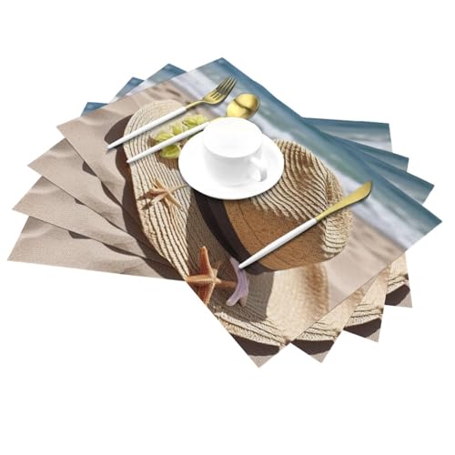 Set de table antidérapant résistant à la chaleur lot de 4 PVC - 5