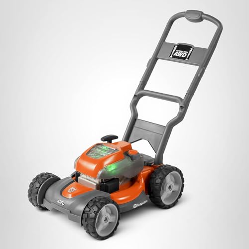 Husqvarna Toy Lawn Mower with Realistic Sounds and Light-Up Engine, Toddler Lawn Mower Toy for Ages 2 and Up