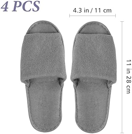 Artibetter 4 Pairs of Disposable Slippers, Spa Slippers with Travel Bags for Spa, Party Guest, Hotel and Travel Grey (Open Toes)