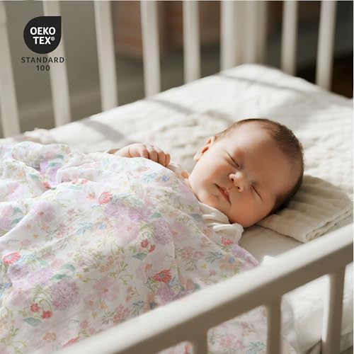 GLLQUEN BABY Muslin Swaddle Blankets 2Pk Receiving Blanket Large 35" x 40" - 1