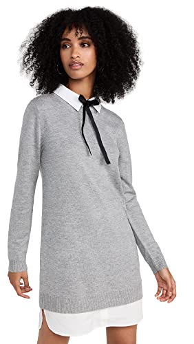 English Factory Women's Combo Shirtdress, Heather Grey, XS