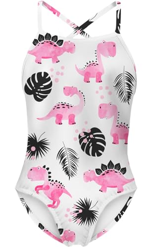 Balkorith Toddler One Piece Swimsuits Girls Beach Bathing Suit Kids Cute Dinosaur Swimwear Quick Dry 7 Years