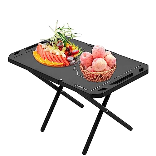 Mesas dobráveis para acampamento – Mesa dobrável ao ar livre com aço inoxidável, acessórios de pique