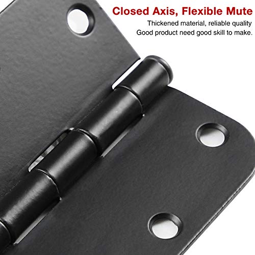 image for TDCHINGES 18 Pack Matte Black Door Hinges 3.5 x 3.5 Inch Interior 3 1/