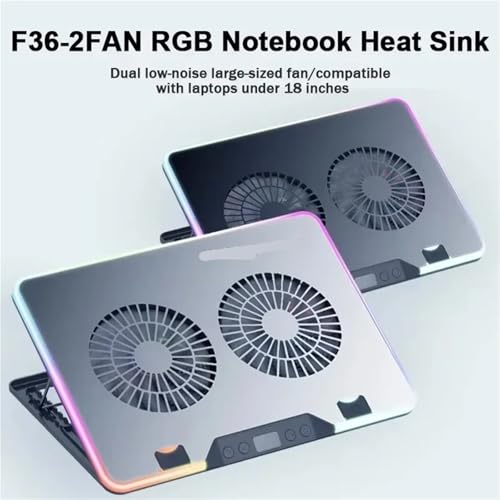 Base enfriadora para laptop gaming F36 ajustable con 2 ventiladores miniatura 3
