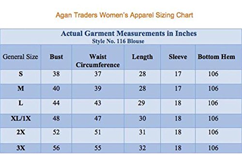 Agan Traders 116 B Butterfly Bell Sleeve Blouse (Blue, Xl/1X) #TOP3