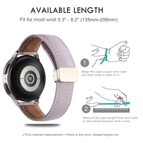DEALELE Pasek kompatybilny z Samsung Galaxy Watch 7 / FE / 6/6 Classic / 5/5 Pro / 4/4 Classic / 3 41 mm/Huawei GT2 42 mm / GT3 42 mm, 20 mm, skórzana bransoletka zastępcza dla kobiet i mężczyzn