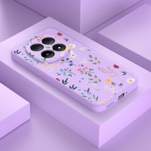YUXING Silicone Cover per Xiaomi Redmi Note 15 Pro 4G - Moda Modello Carino Custodia Design Sottile Slim Cover Antiurto, Antiscivolo Elegante, Protezione Totale (Floral,Purple)