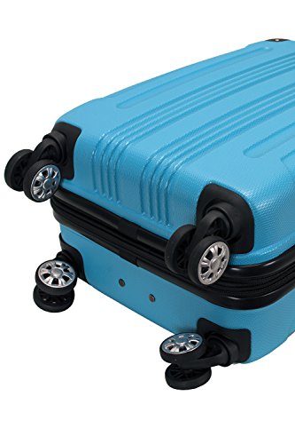Image of Rockland London Hardside Spinner Wheel Luggage, Turquoise, Carry-On 20-Inch