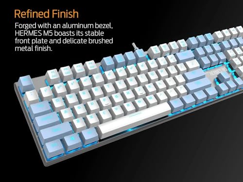 GAMDIAS Teclado Mecânico Hermes M5 Single Color LED Ice Blue Switch Azul ANSI HERMES M5 WB (US/BLUE)