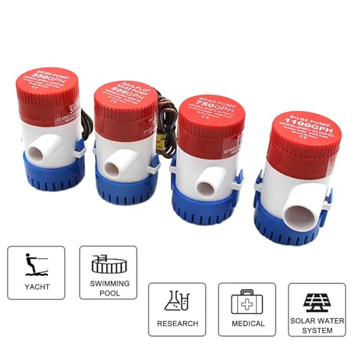 Pompe de cale 12V débit 350GPH pour vider l'eau de cale rapidement mini pompe submersible bateau