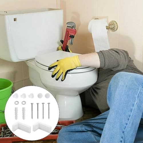 WC-Befestigung,Befestigungsset mit 4 PCS Edelstahl Schraube,Abdeckkappe und Erweiterungsstecker,Befestigungsset für Stand-WCs, Stand-Bidets und Badablagen für zur WC-Montage(69mm Schraube)