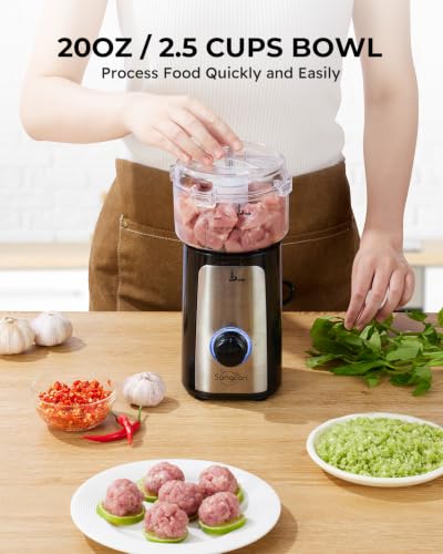 Image of Sangcon Blenders for Kitchen, 5-in-1 Food Processor Combo for Smoothies Set | BPA-Free 47oz Pitcher, 2.5-Cup Bowl, 18 /11oz Cups, 3 Blades; Housewives Prep Shakes, Meat, Sauces, Salsa, Coffee, Dry Spices