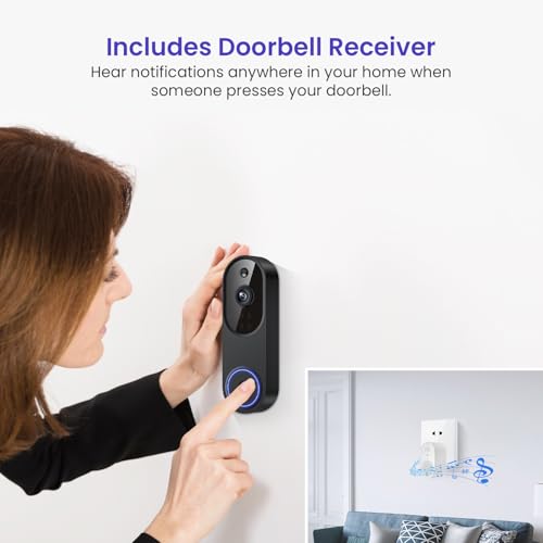 WarmBot 1080p Smart Wi-Fi Doorbell Camera with Doorbell Receiver, AI Motion Detection, Night Vision, Cloud Storage, 2 Way Audio, Battery Powered, 2.4GHz Wi-Fi Only thumbnail 4