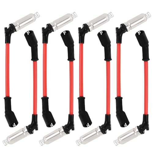 Ntoauto 8PCS Spark Plug Wires Set Compatible with GMC Hummer Chevrolet Cadillac,Spark Plugs and Wires Replacement OEM#M8-48322,48322R