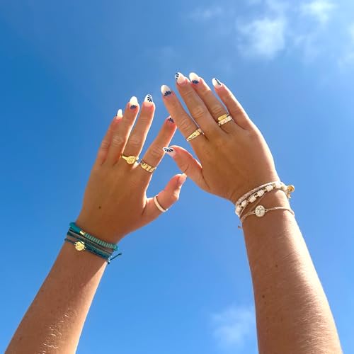 Pura Vida Bracelets Pack Teal Tides Style Pack - 3-Piece Boho Bracelet Stack4