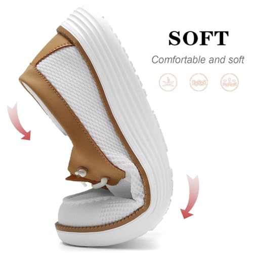 Image of Mens Boat Shoes Casual Loafers Slip On Walking Dress Sneakers Mesh Business Oxfords Work Lightweight Soft Sole
