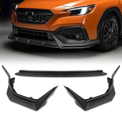 W-POWER, Front Bumper Lip fit for Compatible with 2022-2025 Subaru WRX, Front Lip Spoiler Air Chin Body Kit Splitter, Unpainted Matt Black, ABS, 2023 2024