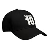 Icon Sports Compatible with Argentine Football Association Lionel Messi Cap - Unisex Adult - Black Cap White Color Logo