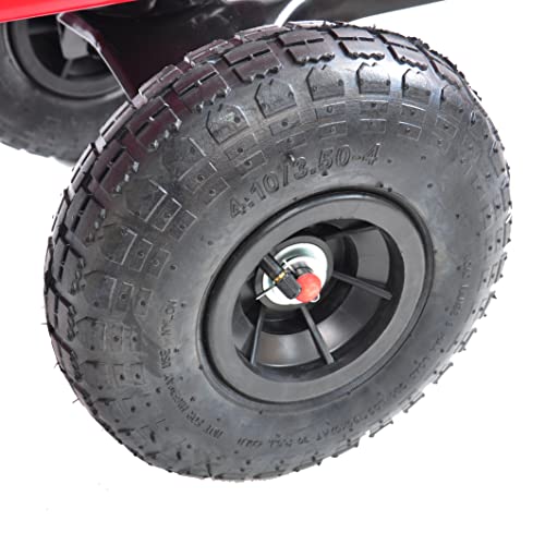 Outdoor Garden Lawn Wagon All Terrain Pulling,Original Classic Red, Air Tires Big Foot Panel Wagon, Up To 176Lb All Steel Wagon Bed Children Kids' Pull-Along Wagons For Garden Yard Outdoor (Scarlet) #TOP5