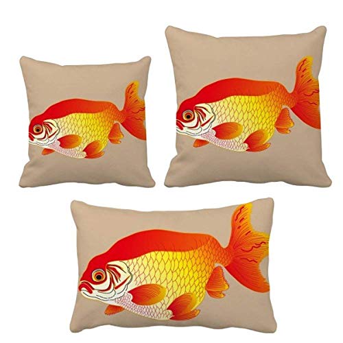 Coussin drapeau japonais avec motif poisson doré DIYthinker pour déco - 2