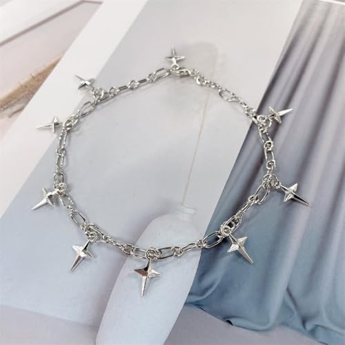 Pulsera minimalista con charm de estrella plateada ajustable miniatura 2