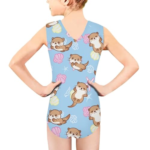 Image of INSTANTARTS Leopard Leotard Girl Gymnastics Toddler Tank Biketards One Piece