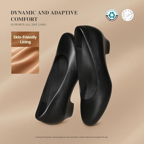DREAM PAIRS Women's Chunky Low Heels Work Pumps,Black,7.5 - 5