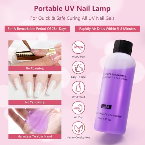 Kit de Acrílico para Uñas con Polvo y Líquido en Bolsa Rosa miniatura 3