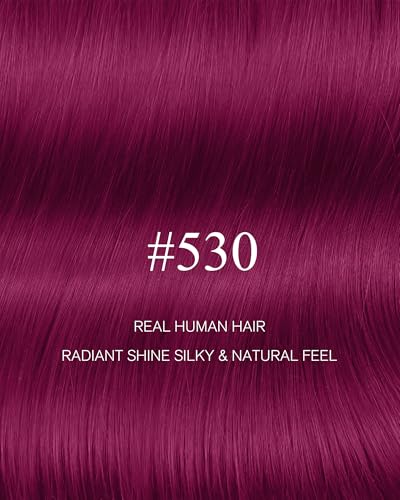 Image of YoungSee Tape in Extensions Colored, Tape in Hair Extensions Human Hair Magenta, Invisible Tape Hair Extension, 18 inch 10pcs 25g, for Prom
