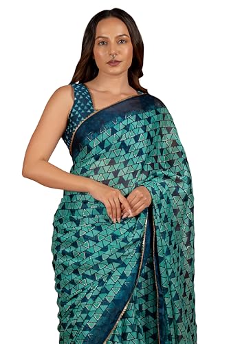 Image of MIRCHI FASHION Women Saree Chiffon Floral Printed | Breathable Festive Occasion Sari for Social Visits with Matching Blouse Piece