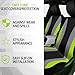 ROCEEI 47 Pcs Car Seat Cover Full Set Car Accessories for Front Rear Seat Fluffy Steering Wheel Cover Belt Automotive Floor Mats Air Conditioner Decoration Strip(Green)