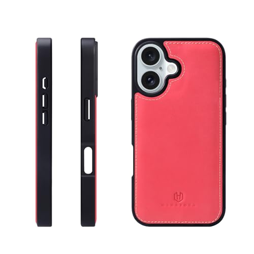 HANATORA for iPhone 16Plus �P�[�X �{�v �ϏՌ� �X�}�z�P�[�X �X�}�z �R�[�h�z���_�[ �t�� �C�^���A�����U�[ �M�t�g �o���p�[�^ �}�O�l�b�g�Ȃ� ���b�h GS-16Plus-Red