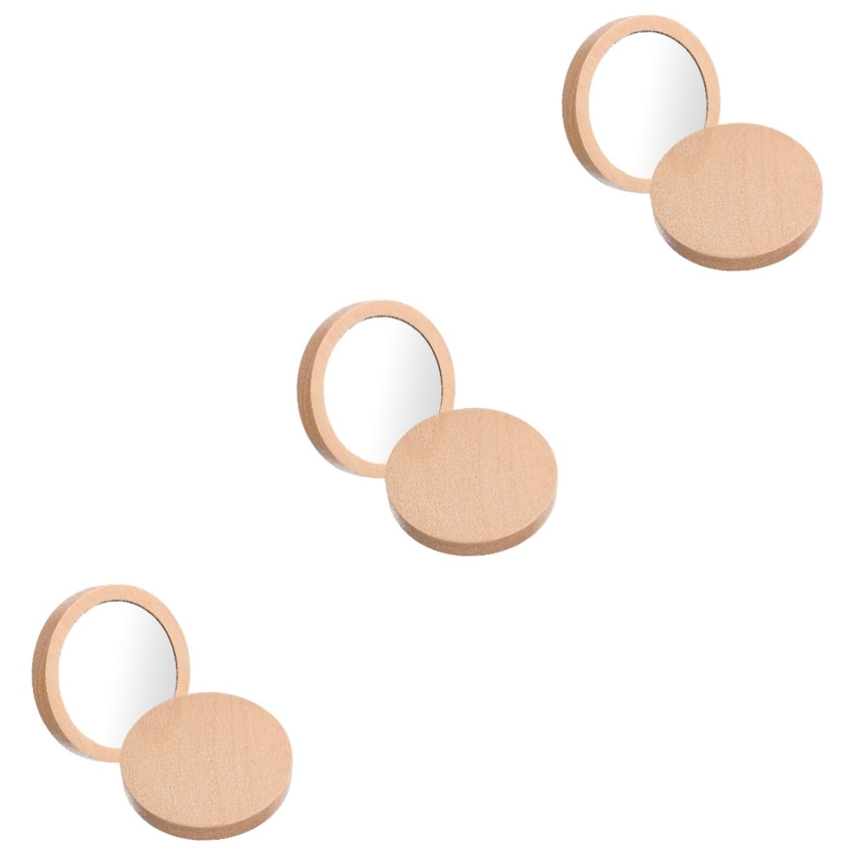 Miroir de poche grossissant FRCOLOR fini les maquillage ratés en voyage grâce au bois rond