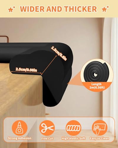 QYV L-Shape 6.56FT 0.6'' Thick Baby Proof Corners and Edges, Pre-Taped — view 2