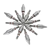 maifield Stainless Steel Archery Field Points, Easy Pull Various OD for 85/100/125/150/175/200/225/250/275/300 Grains,Screw in Archery Field Tips (11/32" Combo Shape, 150 Grain, 150 Grain)