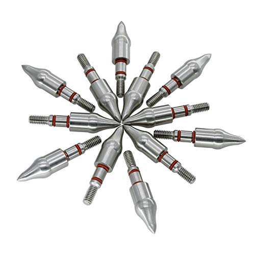 maifield Stainless Steel Archery Field Points, Easy Pull Various OD for 85/100/125/150/175/200/225/250/275/300 Grains,Screw in Archery Field Tips (11/32" Combo Shape, 150 Grain, 150 Grain)