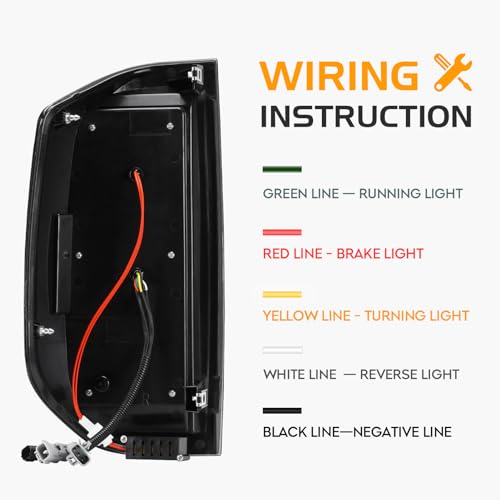 LED Tail Light + 3rd Third Brake Light Kit Fit for Toyota Tundra 2014-2018, Taillight Assembly High Mount Stop Light Replacement 3 Pcs, Clear Lens by Bomusou - Image 6