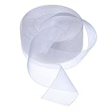  Cinta de Organza Transparente Brillante Blanca, 1-1/2 Pulgadas, 49 Yarda