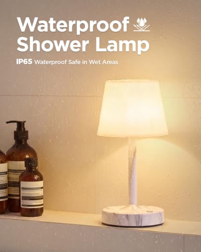 Image of IP65 Waterproof Rechargeable Shower Lamp, Cordless Bathroom Touch Lamps