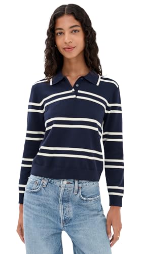 State & Lake Women's Long Sleeve Striped Polo