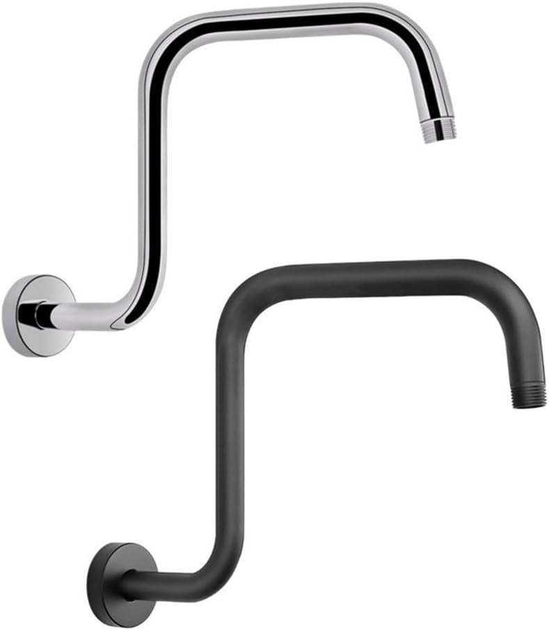 Shower Head Extension Bracket, Ceiling Mount Shower Arm for Rainfall Shower Head Support, Wall Mounted Stainless Steel Shower Extension with Chrome(Silver)
