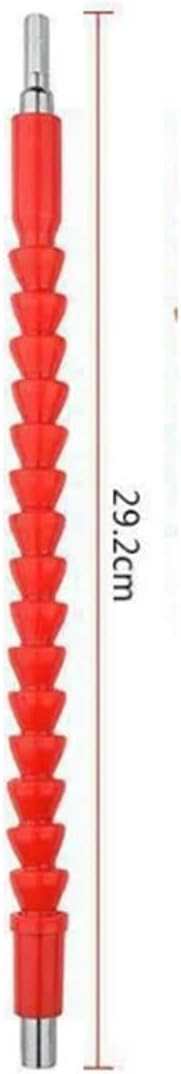 Flexible drill bit extension 1PCS Flexible Screwdriver 1/4" 300mm Flexible Soft Shaft Flex Screwdriver Extension Adapter Universal Drill Connection(Red)