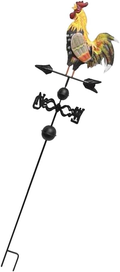 Weather Vane, Cockerel Weathervane Iron Structure - Colorful