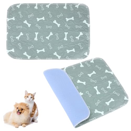 2pcs Pet Pads with Pheromones, 60x40cm/23.62x15.75in Reusable Washable Thickened Puppy Pee Pads for Dogs & Cats Leak-Proof & Anti-Slip Absorbent Pet Training Mat Supplies