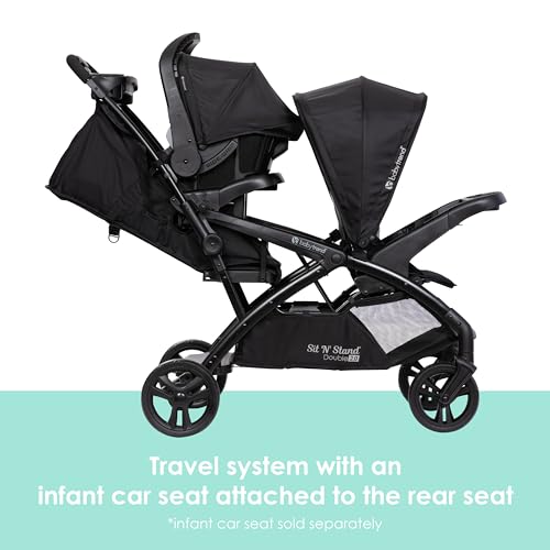 Image of Baby Trend Sit N' Stand Double 2.0 Stroller, Dash Black
