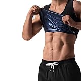 LIivwxk Sauna Suit for Men Workout Sweat Vest Compression Slimming Shapewear Shirt Workout Waist Tra