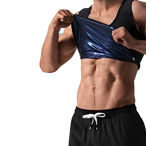 Liivwxk Sauna Suit For Men Workout Sweat Vest Compression Slimming Shapewear Shirt Workout Waist Trainer Plus Size #TOP13