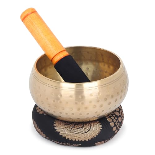 Zap Impex Bellissima nuova campana tibetana in ottone martellato a mano Ciotola tibetana per meditazione yoga